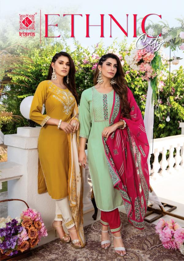 Kiana Ethnic city Viscose Embroidery Designer Readymade Suit